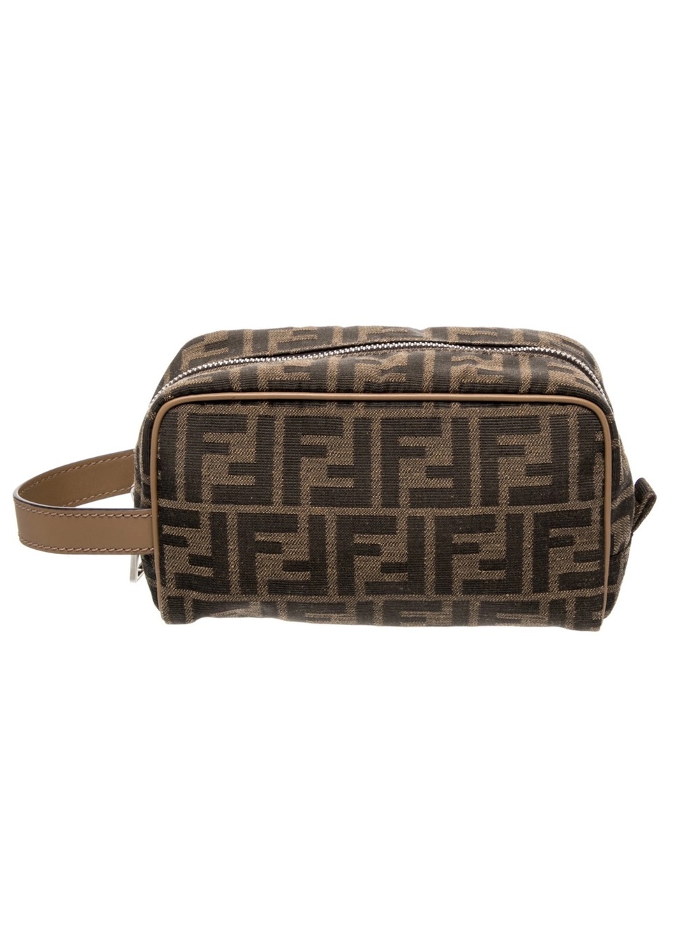 Fendi Beauty Small FF 1974 Jacquard Toiletry Bag Brown